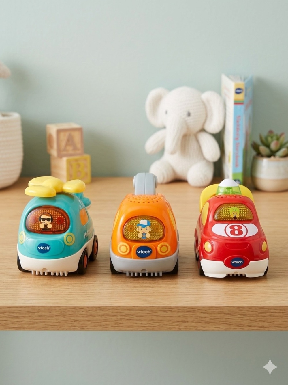 VTech Go! Go! Smart Wheels Lot of 3 - Tow Truck, Helicopter, Race Car